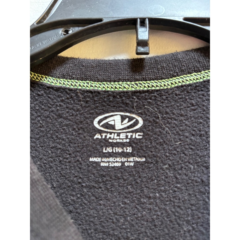 Athletic Works Kids L 10-12 Black Long‎ Sleeve Crewneck Sweatshirt - Picture 3 of 5